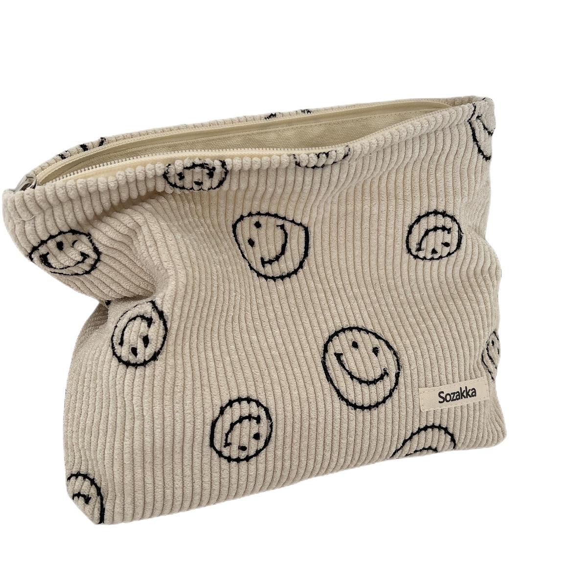 Gardsell Cosmetic Bags for Women - Corduroy Cosmetic Bag Aesthetic Women Handbags Purses Smile Dots Makeup Organizer Storage Makeup Bag Girls Case Bags (A-Beige) - thewildfolk Gardsell Cosmetic Bags for Women - Corduroy Cosmetic Bag Aesthetic Women Handbags Purses Smile Dots Makeup Organizer Storage Makeup Bag Girls Case Bags (A-Beige)