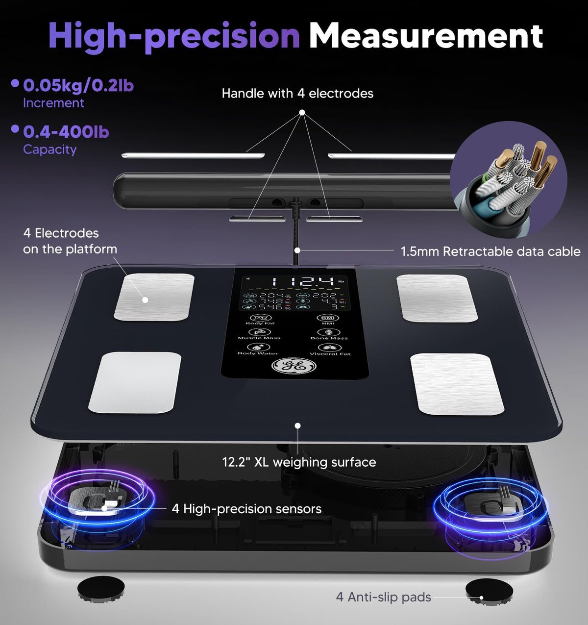 GE Smart Scale for Body Weight: Full Body Composition Analyzer, 50+ Metrics - thewildfolk GE Smart Scale for Body Weight: Full Body Composition Analyzer, 50+ Metrics