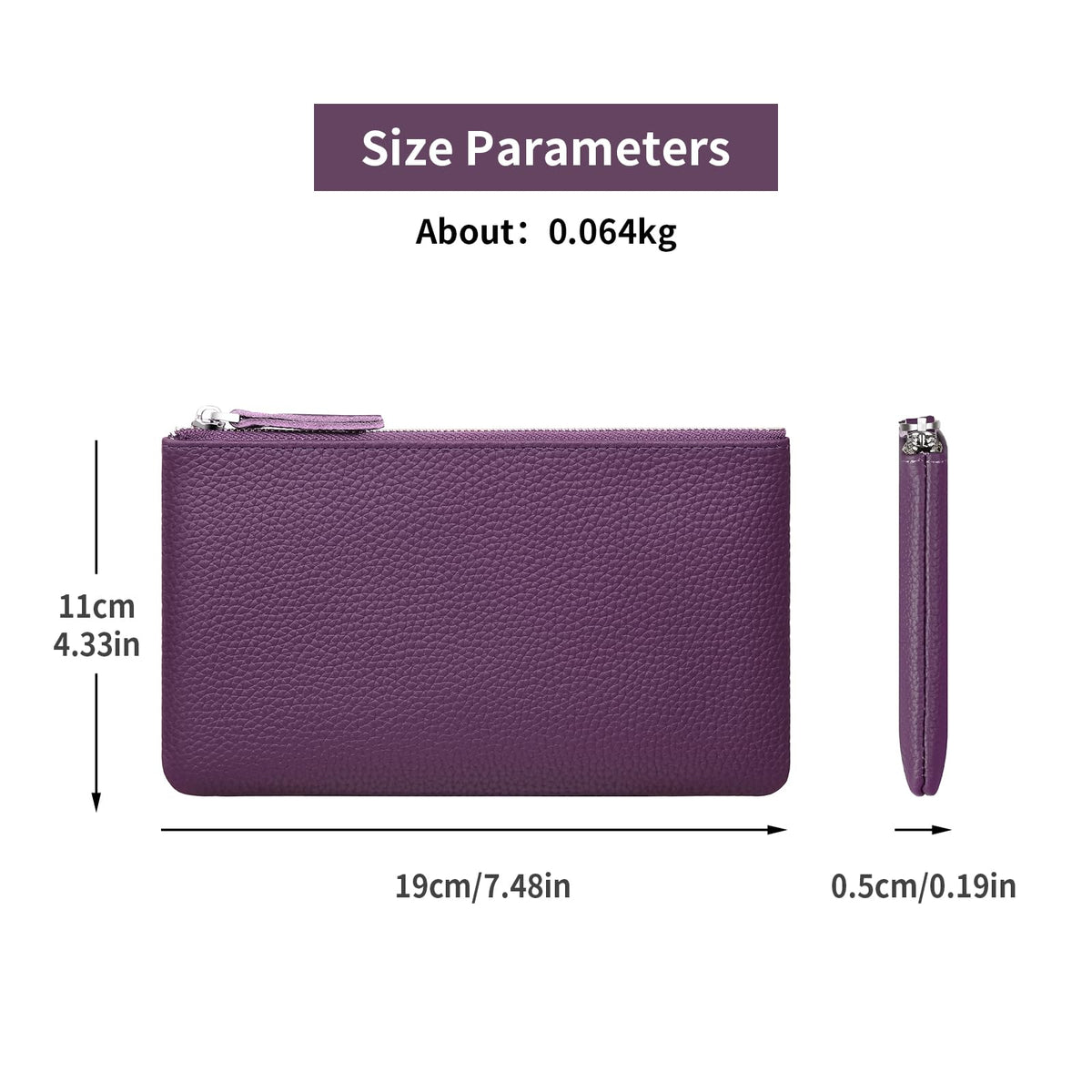 Genuine Leather Zipper Purse, Travel Makeup Bag With Zipper for Men Women Coin Bag Lipstick Cosmetic Accessories Organizer, Travel Kit Storage Pouch (Purple) - thewildfolk Genuine Leather Zipper Purse, Travel Makeup Bag With Zipper for Men Women Coin Bag Lipstick Cosmetic Accessories Organizer, Travel Kit Storage Pouch (Purple)