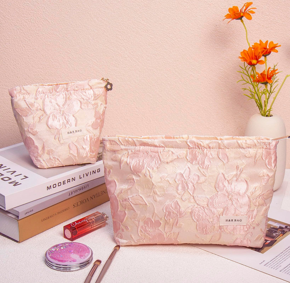 getgto 2 Pcs Makeup Bags, Large Cosmetic Bag Travel Toiletry Bag - thewildfolk getgto 2 Pcs Makeup Bags, Large Cosmetic Bag Travel Toiletry Bag