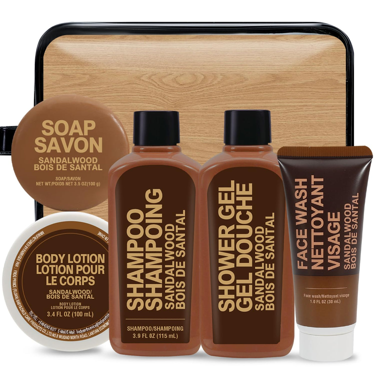 Gifts for Men 6pc Sandalwood Gift Set Travel Size Toiletry with Body Lotion - thewildfolk Gifts for Men 6pc Sandalwood Gift Set Travel Size Toiletry with Body Lotion