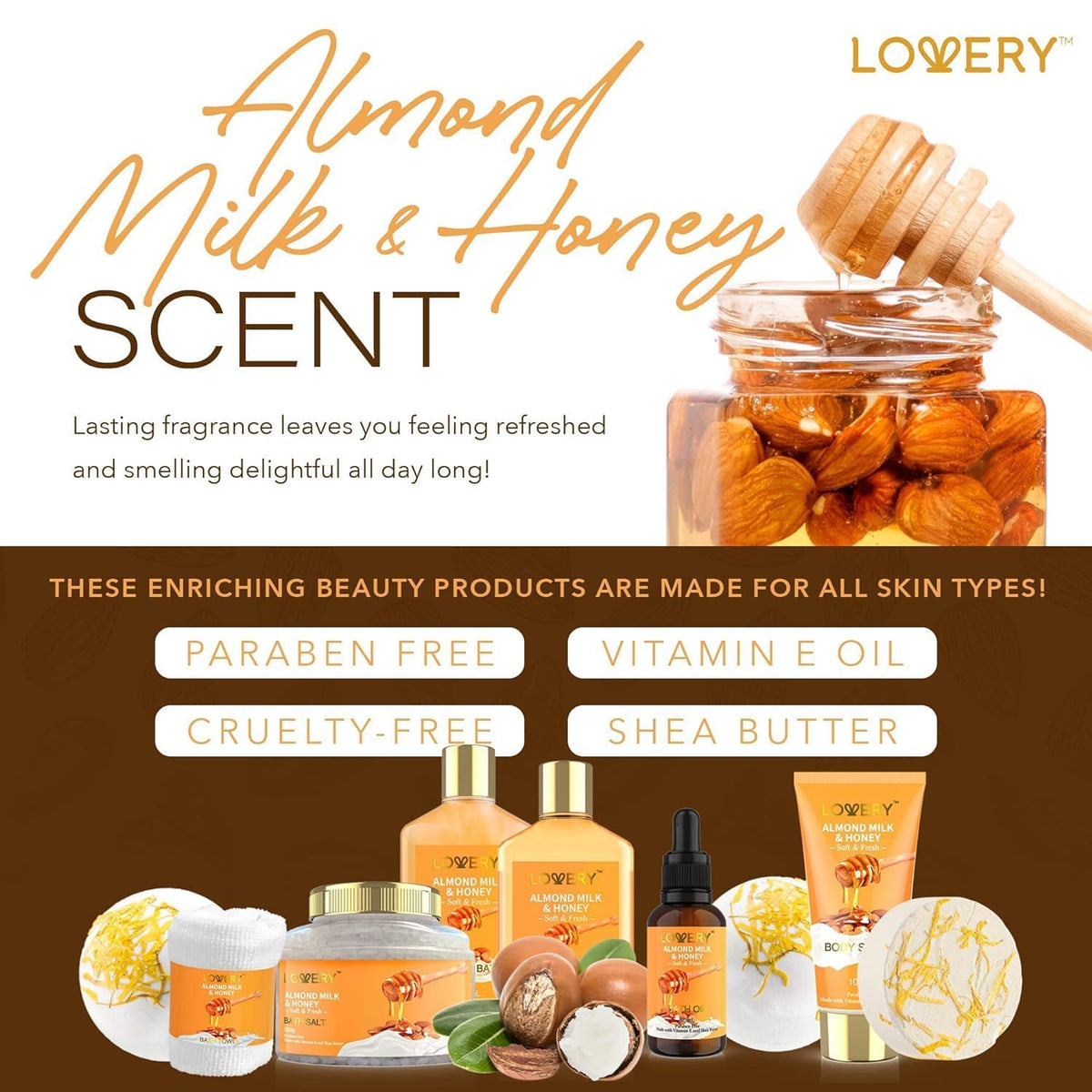 Gifts for Women Gift Basket for Women - 10 Pc Almond Milk & Honey Beauty & Personal Care Set - Home Bath Pampering Package for Relaxing - Spa Self Care Kit - Birthday, Mom, Anniversary Gift - thewildfolk Gifts for Women Gift Basket for Women - 10 Pc Almond Milk & Honey Beauty & Personal Care Set - Home Bath Pampering Package for Relaxing - Spa Self Care Kit - Birthday, Mom, Anniversary Gift