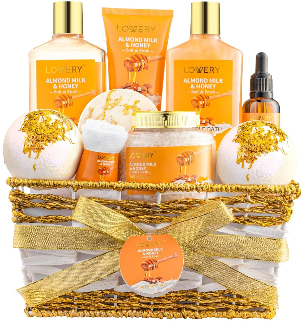 Gifts for Women Gift Basket for Women - 10 Pc Almond Milk & Honey Beauty & Personal Care Set - Home Bath Pampering Package for Relaxing - Spa Self Care Kit - Birthday, Mom, Anniversary Gift - thewildfolk Gifts for Women Gift Basket for Women - 10 Pc Almond Milk & Honey Beauty & Personal Care Set - Home Bath Pampering Package for Relaxing - Spa Self Care Kit - Birthday, Mom, Anniversary Gift