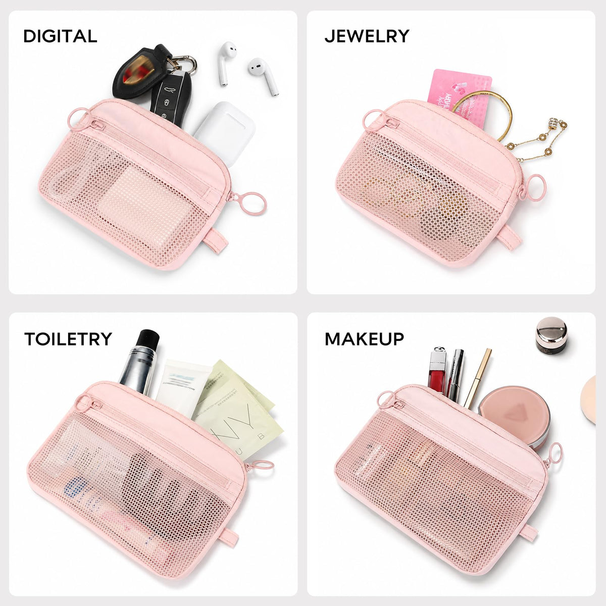 GIVLEFLY 2 PCS Purse Organizer Pouch Set for Women, Lightweight Zipper Storage Pouches for Handbags, Cosmetics, Keys, Cards, Travel Accessories and Daily Essentials - thewildfolk GIVLEFLY 2 PCS Purse Organizer Pouch Set for Women, Lightweight Zipper Storage Pouches for Handbags, Cosmetics, Keys, Cards, Travel Accessories and Daily Essentials
