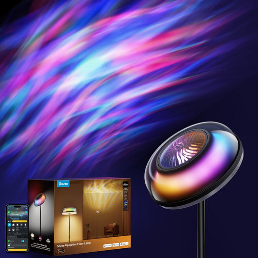 Govee Uplighter Floor Lamp for Living Room, RGBIC Ripple Projector - thewildfolk Govee Uplighter Floor Lamp for Living Room, RGBIC Ripple Projector