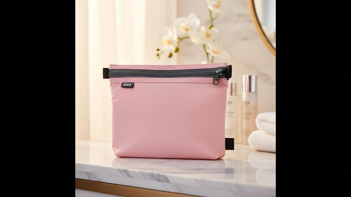 GOX Travel Toiletry Bag Carry On Zipper Pouch Cosmetic Kit Makeup Digital Bag Water Repellent Nylon (Pink) - thewildfolk GOX Travel Toiletry Bag Carry On Zipper Pouch Cosmetic Kit Makeup Digital Bag Water Repellent Nylon (Pink)