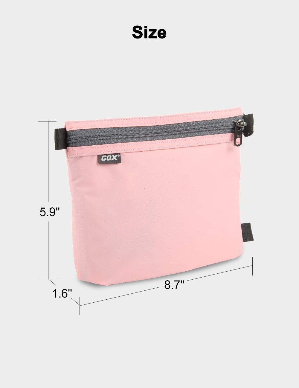 GOX Travel Toiletry Bag Carry On Zipper Pouch Cosmetic Kit Makeup Digital Bag Water Repellent Nylon (Pink) - thewildfolk GOX Travel Toiletry Bag Carry On Zipper Pouch Cosmetic Kit Makeup Digital Bag Water Repellent Nylon (Pink)