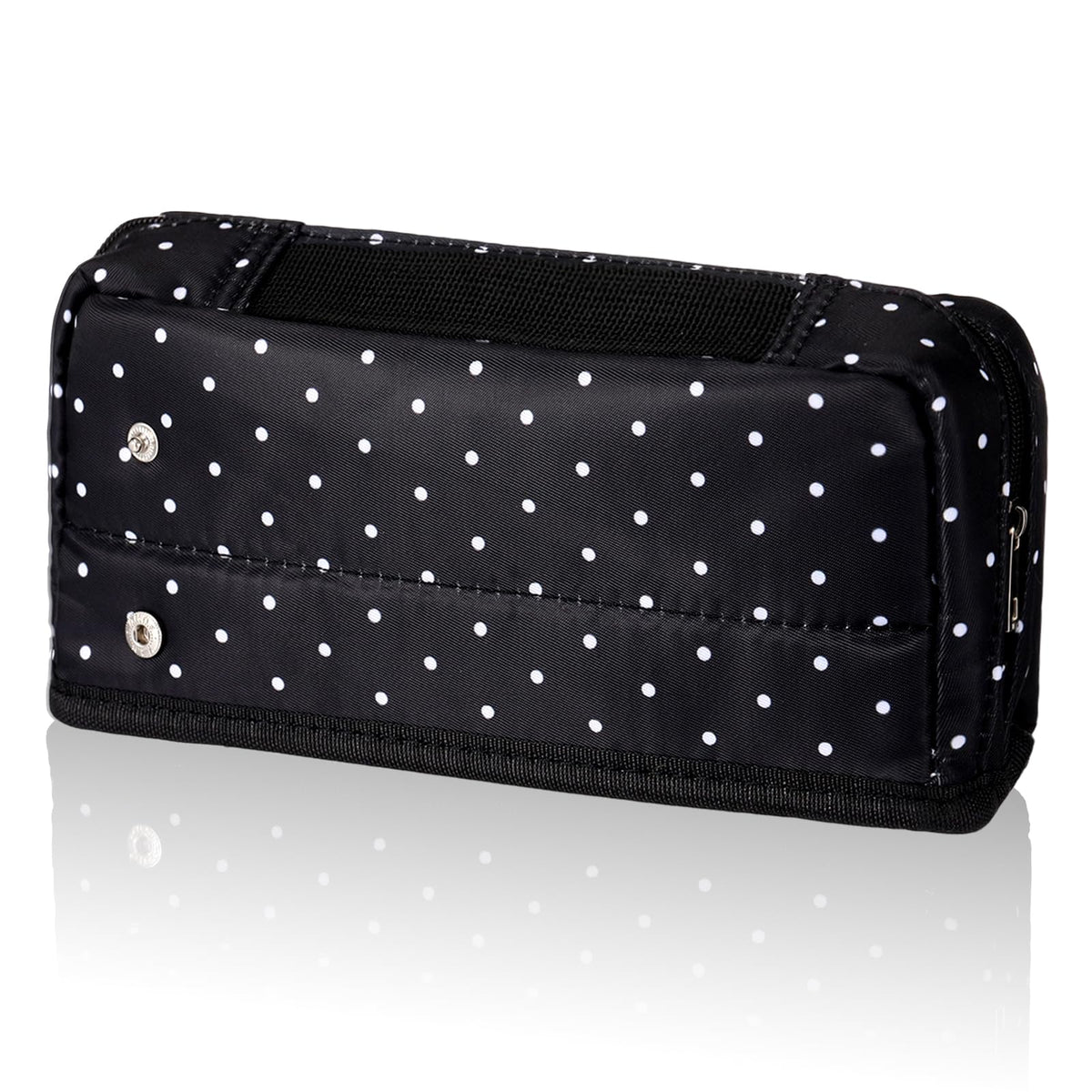 Gueevin Large Capacity Pencil Case Polka Dot Pencil Case Black and White Pen Pouch with Multiple Compartments Foldable Portable Stationery Organizer Makeup Bag for Adults(Black) - thewildfolk Gueevin Large Capacity Pencil Case Polka Dot Pencil Case Black and White Pen Pouch with Multiple Compartments Foldable Portable Stationery Organizer Makeup Bag for Adults(Black)