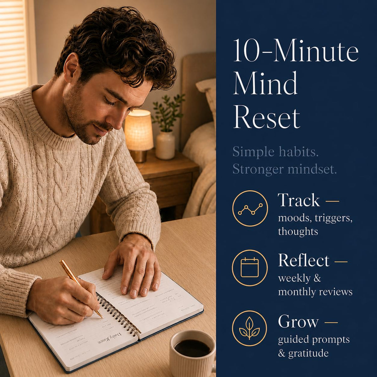 Guided Journal - Mental Health, Anxiety, Depression, Women, Men - thewildfolk Guided Journal - Mental Health, Anxiety, Depression, Women, Men