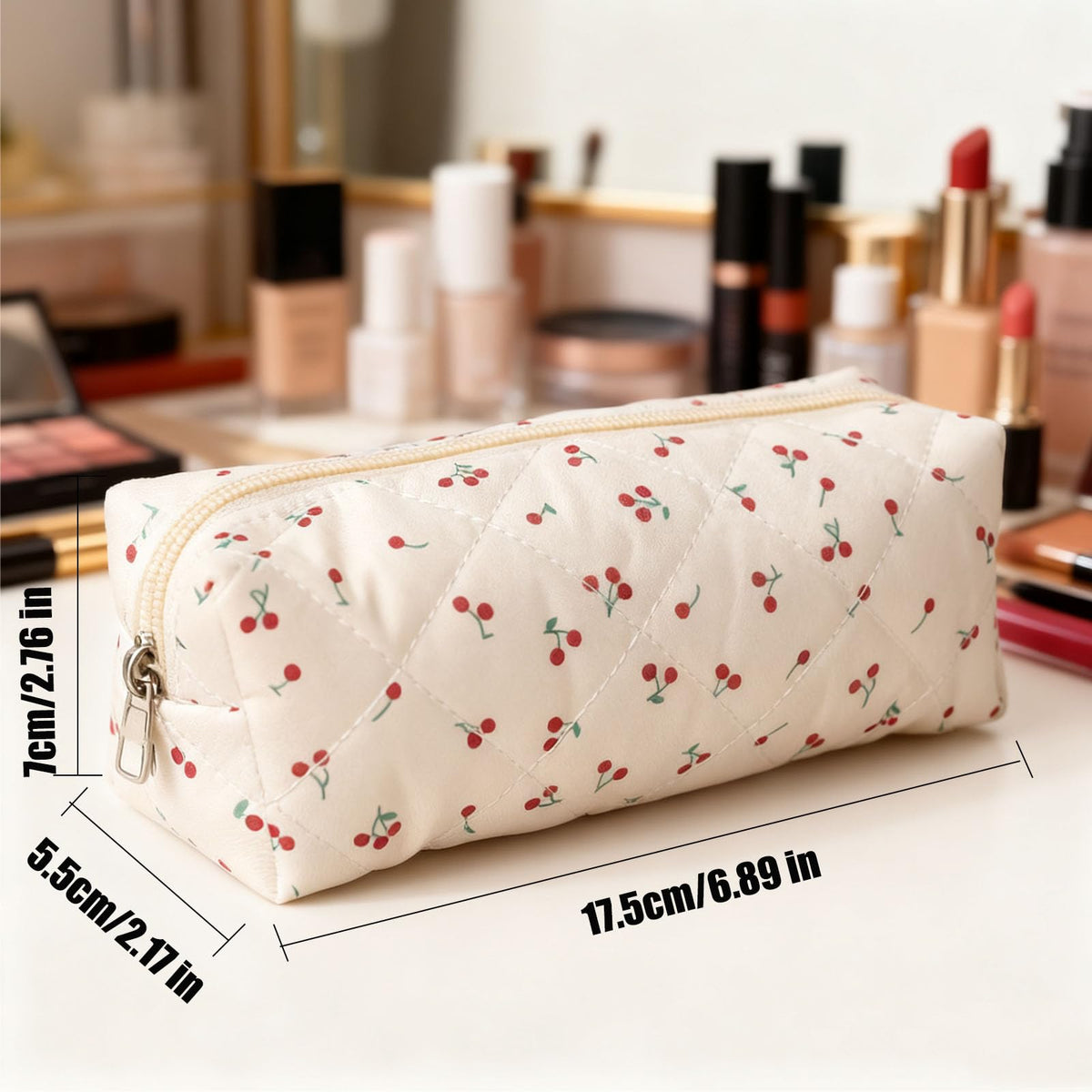 HABUAETY Makeup Bag Small Cosmetic Bags for Purse Women Girls Flower Simple Make Up Pouch - thewildfolk HABUAETY Makeup Bag Small Cosmetic Bags for Purse Women Girls Flower Simple Make Up Pouch