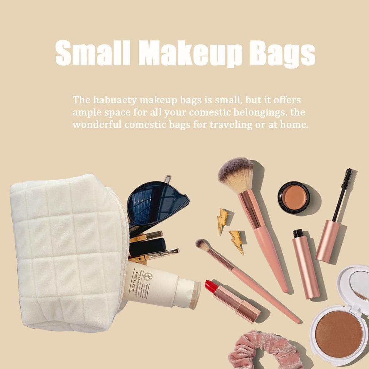HABUAETY Makeup Cosmetic Bag Small Checkered Pouch Make Up Purse Bag Y2k Accessories - thewildfolk HABUAETY Makeup Cosmetic Bag Small Checkered Pouch Make Up Purse Bag Y2k Accessories