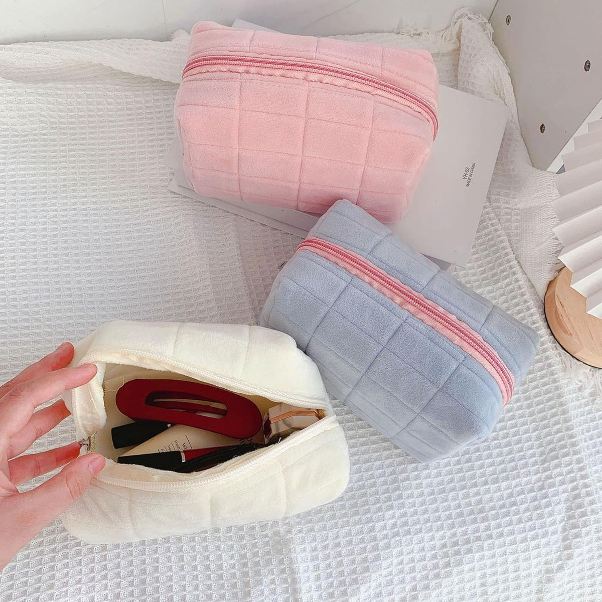 HABUAETY Makeup Cosmetic Bag Small Checkered Pouch Make Up Purse Bag Y2k Accessories - thewildfolk HABUAETY Makeup Cosmetic Bag Small Checkered Pouch Make Up Purse Bag Y2k Accessories