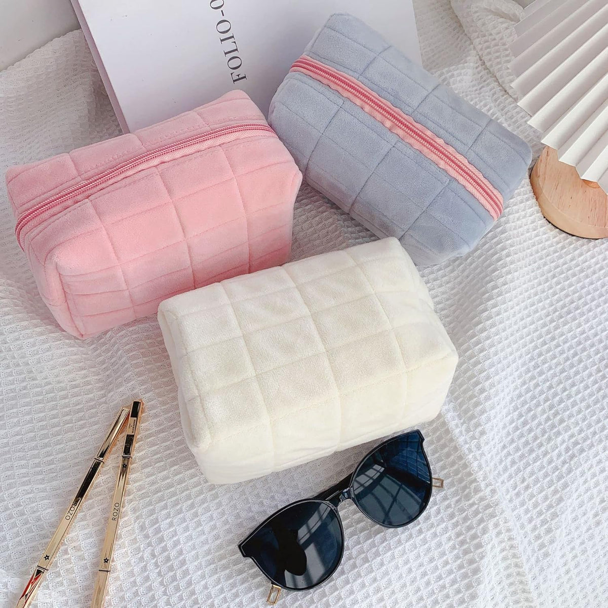 HABUAETY Makeup Cosmetic Bag Small Checkered Pouch Make Up Purse Bag Y2k Accessories - thewildfolk HABUAETY Makeup Cosmetic Bag Small Checkered Pouch Make Up Purse Bag Y2k Accessories