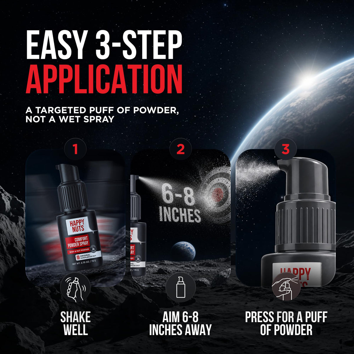 HAPPY NUTS Comfort Powder Spray: Anti Chafing & Mens Deodorant, Aluminum-Free, Sweat and Odor Control for Jock Itch, Groin and Men's Private Parts - thewildfolk HAPPY NUTS Comfort Powder Spray: Anti Chafing & Mens Deodorant, Aluminum-Free, Sweat and Odor Control for Jock Itch, Groin and Men's Private Parts
