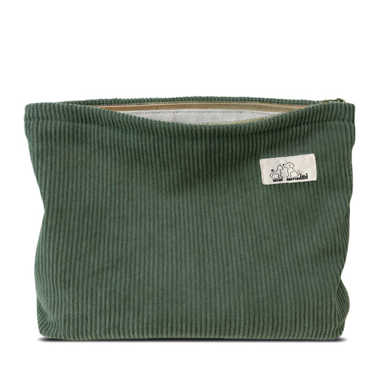 HAPPYHEIDI Large Makeup Bag Travel Cosmetic Pouch, Dark Green - thewildfolk HAPPYHEIDI Large Makeup Bag Travel Cosmetic Pouch, Dark Green