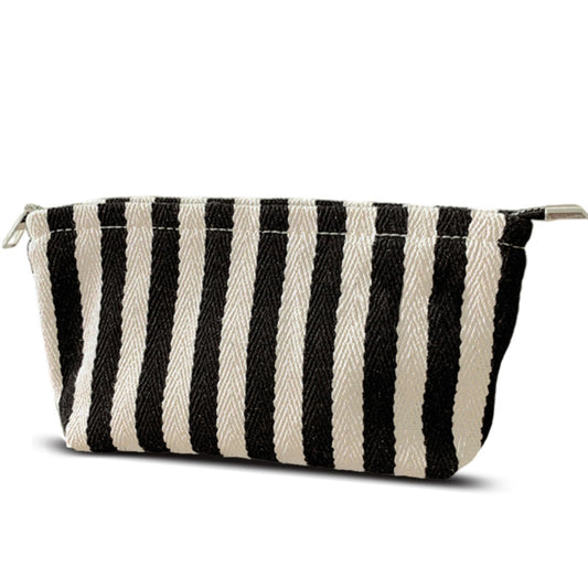 HAPPYHEIDI Small Makeup Brush Bag Zipper Pouch, Black White Striped - thewildfolk HAPPYHEIDI Small Makeup Brush Bag Zipper Pouch, Black White Striped