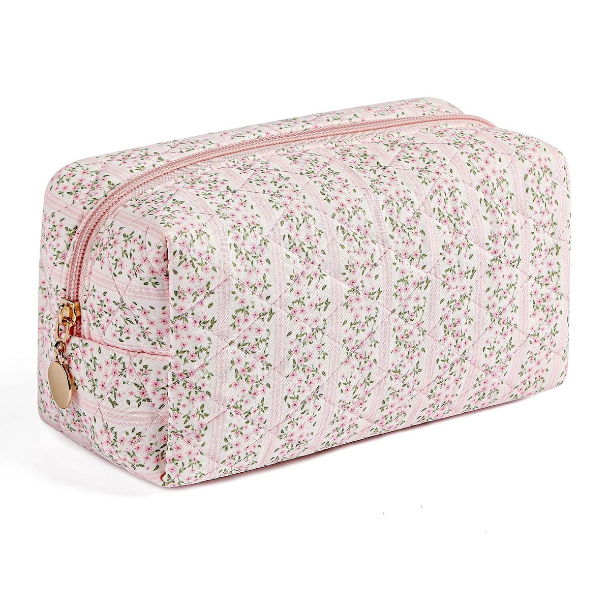 HHQQWZ Makeup Bag Travel Cosmetic Bag for Women Girls, Zipper Make Up Pouch, Floral Flowers Toiletry Organizer Makeup, Portable Storage Cosmetic Travel Cloth Bag (Pink) - thewildfolk HHQQWZ Makeup Bag Travel Cosmetic Bag for Women Girls, Zipper Make Up Pouch, Floral Flowers Toiletry Organizer Makeup, Portable Storage Cosmetic Travel Cloth Bag (Pink)