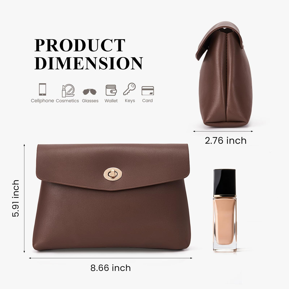 HiTotes Makeup Bag Travel Makeup Pouch for Women Small Cosmetic Pouch PU Leather Pouch Bag Clutch Purse - thewildfolk HiTotes Makeup Bag Travel Makeup Pouch for Women Small Cosmetic Pouch PU Leather Pouch Bag Clutch Purse