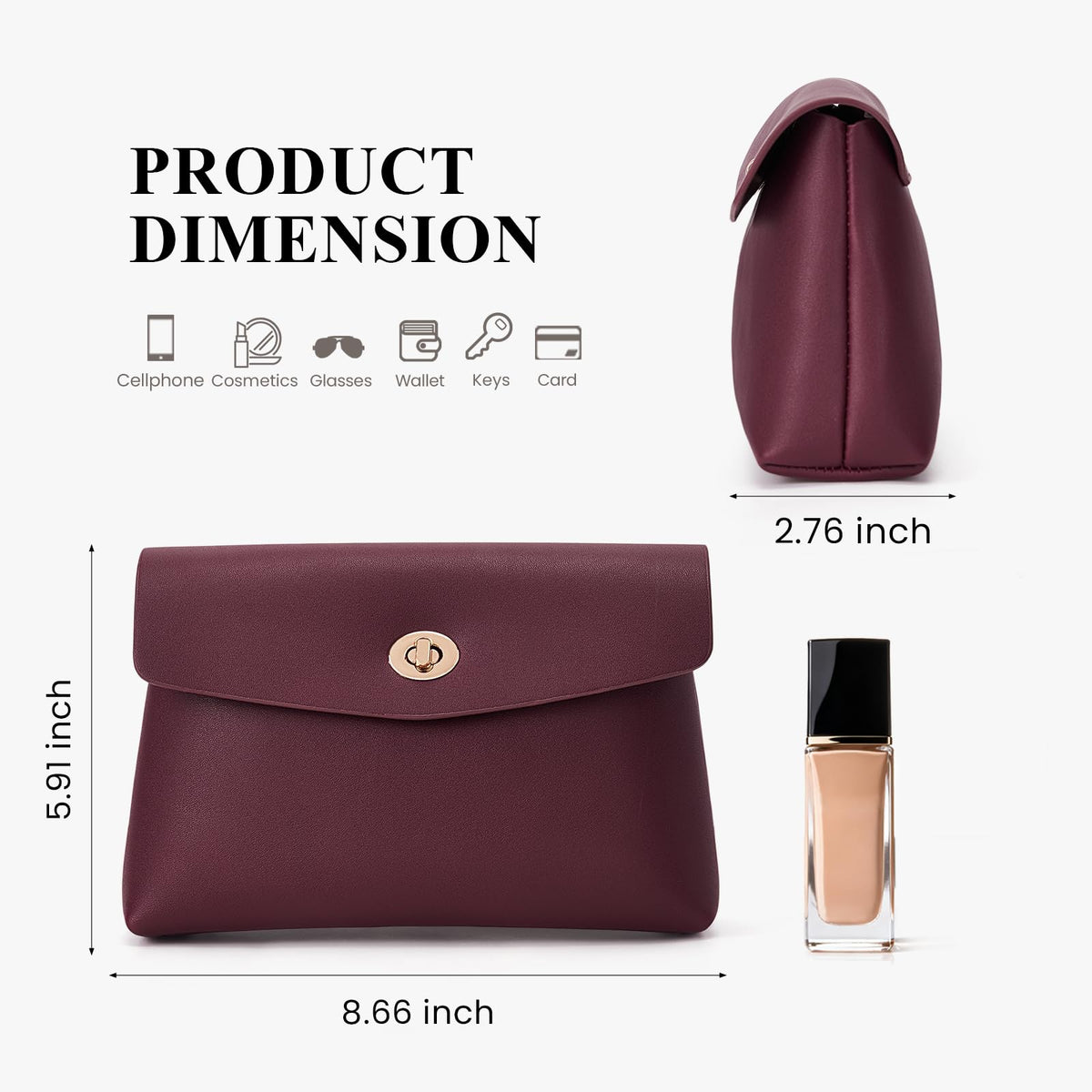 HiTotes Makeup Bag Travel Makeup Pouch for Women Small Cosmetic Pouch PU Leather Pouch Bag Clutch Purse - thewildfolk HiTotes Makeup Bag Travel Makeup Pouch for Women Small Cosmetic Pouch PU Leather Pouch Bag Clutch Purse
