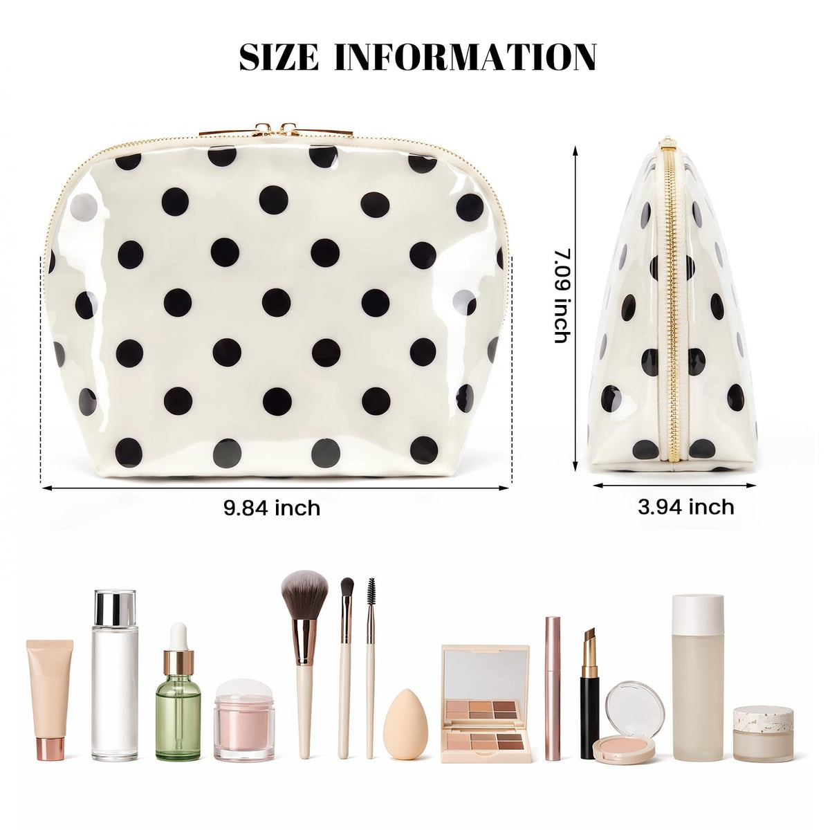 HiTotes Travel Makeup Bag PVC Stripe Cosmetic Pouch Stand Up Toiletry Bag - thewildfolk HiTotes Travel Makeup Bag PVC Stripe Cosmetic Pouch Stand Up Toiletry Bag