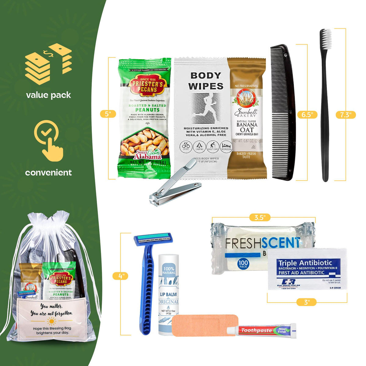 Homeless Care Package (5 Count) – Complete Hygiene Kits for homeless includes Food, Socks, First Aid and Personal Care Items – 100% Pre-Assembled & Ready to Distribute - Ideal for Outreach and Charity - thewildfolk Homeless Care Package (5 Count) – Complete Hygiene Kits for homeless includes Food, Socks, First Aid and Personal Care Items – 100% Pre-Assembled & Ready to Distribute - Ideal for Outreach and Charity