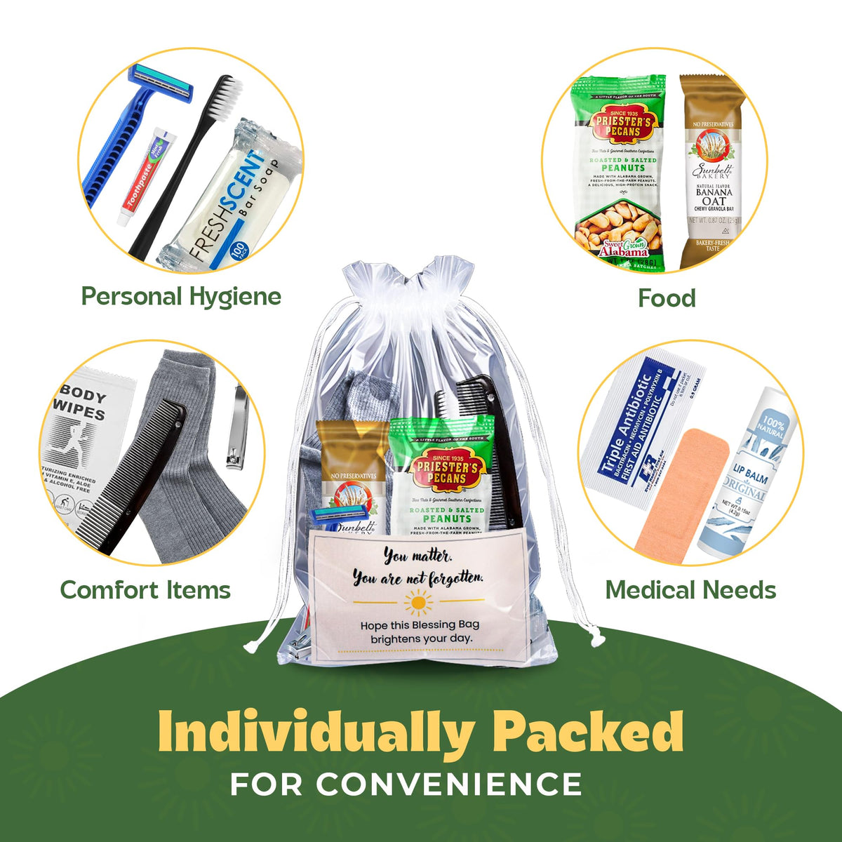 Homeless Care Package (5 Count) – Complete Hygiene Kits for homeless includes Food, Socks, First Aid and Personal Care Items – 100% Pre-Assembled & Ready to Distribute - Ideal for Outreach and Charity - thewildfolk Homeless Care Package (5 Count) – Complete Hygiene Kits for homeless includes Food, Socks, First Aid and Personal Care Items – 100% Pre-Assembled & Ready to Distribute - Ideal for Outreach and Charity