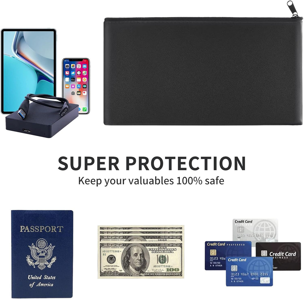 HOMESAN 6 Pieces Money Bags with Zipper, 11x6.1 inch Money Pouch, Bank Bag, Cash Bag, Check Wallet, Cosmetics - thewildfolk HOMESAN 6 Pieces Money Bags with Zipper, 11x6.1 inch Money Pouch, Bank Bag, Cash Bag, Check Wallet, Cosmetics
