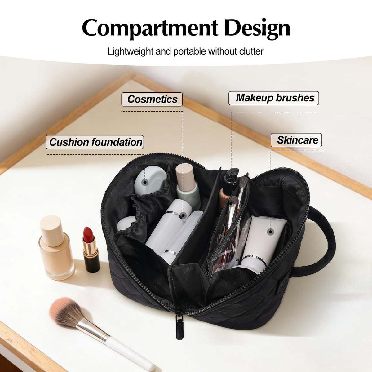 honitty Makeup Bag, Quilted Makeup Bag, Puffy Travel Make up Bags, Cosmetic Organizer Bag, Waterproof Toiletry Bag for Women - thewildfolk honitty Makeup Bag, Quilted Makeup Bag, Puffy Travel Make up Bags, Cosmetic Organizer Bag, Waterproof Toiletry Bag for Women