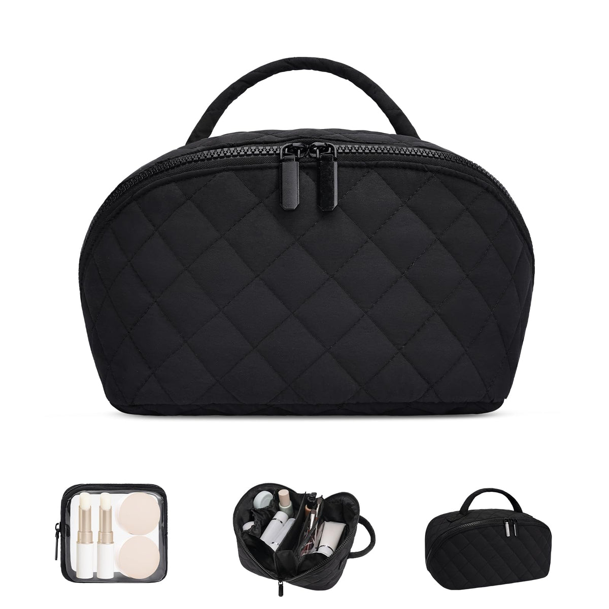 honitty Makeup Bag, Quilted Makeup Bag, Puffy Travel Make up Bags, Cosmetic Organizer Bag, Waterproof Toiletry Bag for Women - thewildfolk honitty Makeup Bag, Quilted Makeup Bag, Puffy Travel Make up Bags, Cosmetic Organizer Bag, Waterproof Toiletry Bag for Women