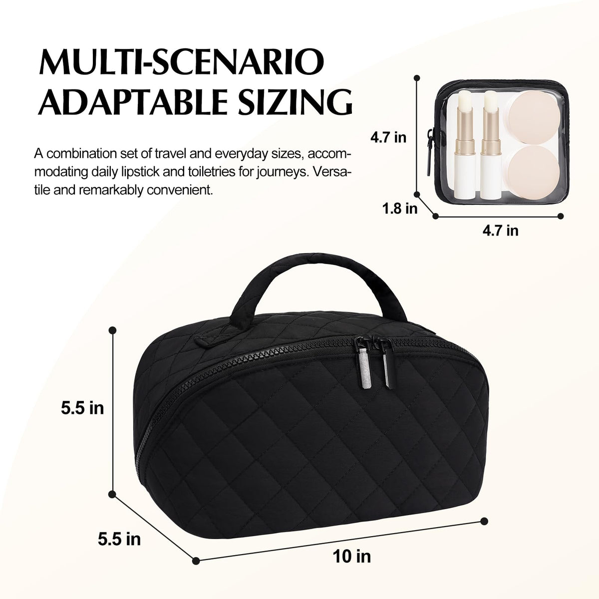 honitty Makeup Bag, Quilted Makeup Bag, Puffy Travel Make up Bags, Cosmetic Organizer Bag, Waterproof Toiletry Bag for Women - thewildfolk honitty Makeup Bag, Quilted Makeup Bag, Puffy Travel Make up Bags, Cosmetic Organizer Bag, Waterproof Toiletry Bag for Women