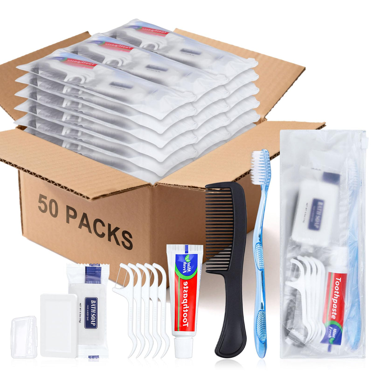 HQSLsund 50 Sets Personal Hygiene Kit Basic Toiletry Kits Homeless Supplies - thewildfolk HQSLsund 50 Sets Personal Hygiene Kit Basic Toiletry Kits Homeless Supplies