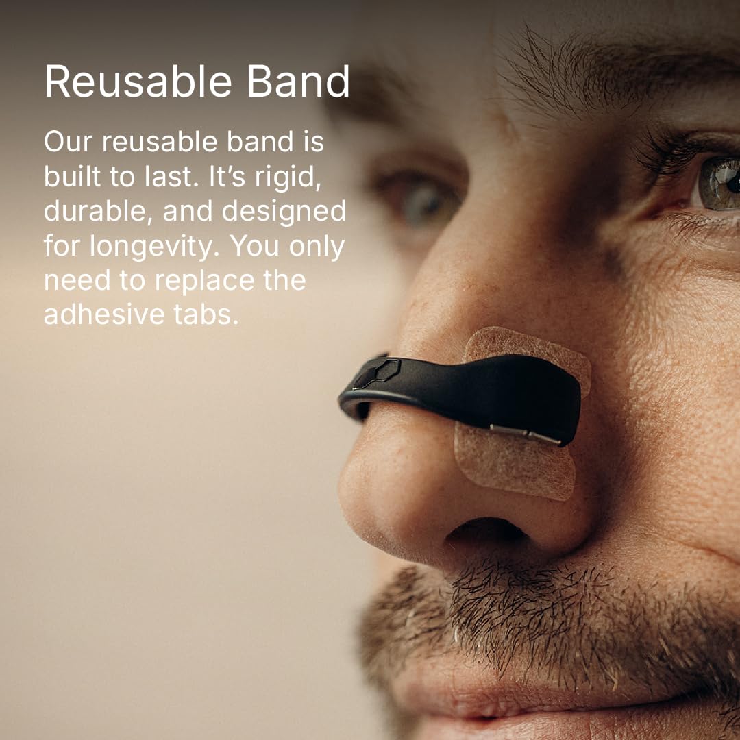 Intake Breathing — Magnetic Nasal Strips Starter Kit | Reusable Band + Tabs | Nasal Strips for Sleep, Snoring, Breathing & Sports | Stronger Lift Than Traditional Nose Strips | 4 Sizes, 30 Tabs, Black - thewildfolk Intake Breathing — Magnetic Nasal Strips Starter Kit | Reusable Band + Tabs | Nasal Strips for Sleep, Snoring, Breathing & Sports | Stronger Lift Than Traditional Nose Strips | 4 Sizes, 30 Tabs, Black
