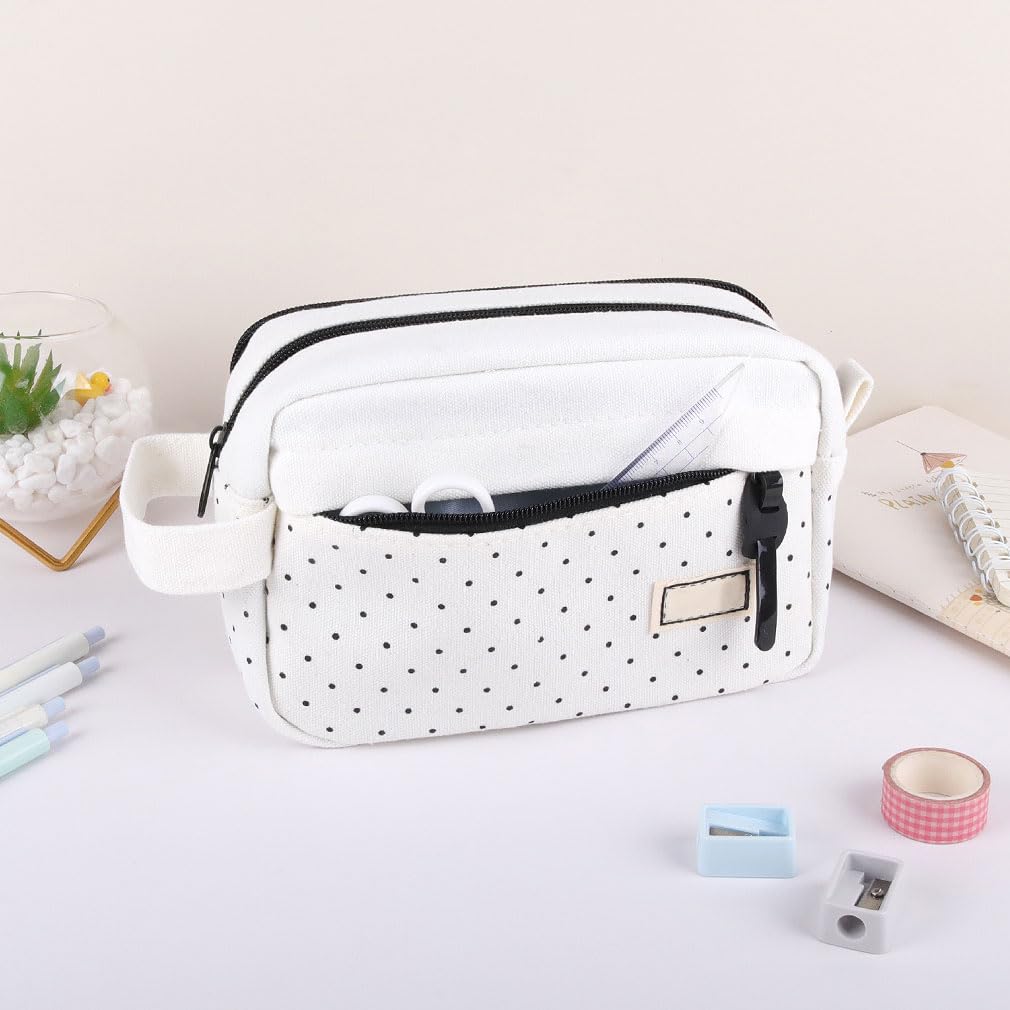 iSuperb Big Capacity Pencil Case Polka Dots Pencil Pouch Bag - thewildfolk iSuperb Big Capacity Pencil Case Polka Dots Pencil Pouch Bag