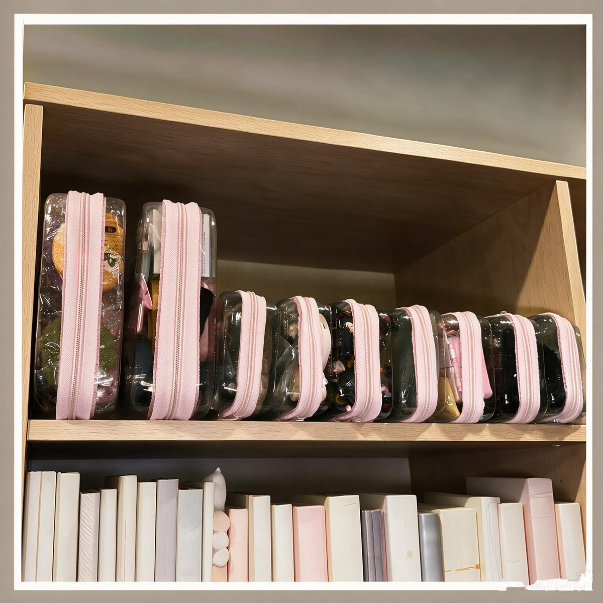 Jiejieko 4 pcs Clear Hard Shell Zipper Case, Water-Resistant Travel Makeup Bag, Diaper Bag Organizer Pouches,Clear Toiletry Bags (Pink) - thewildfolk Jiejieko 4 pcs Clear Hard Shell Zipper Case, Water-Resistant Travel Makeup Bag, Diaper Bag Organizer Pouches,Clear Toiletry Bags (Pink)