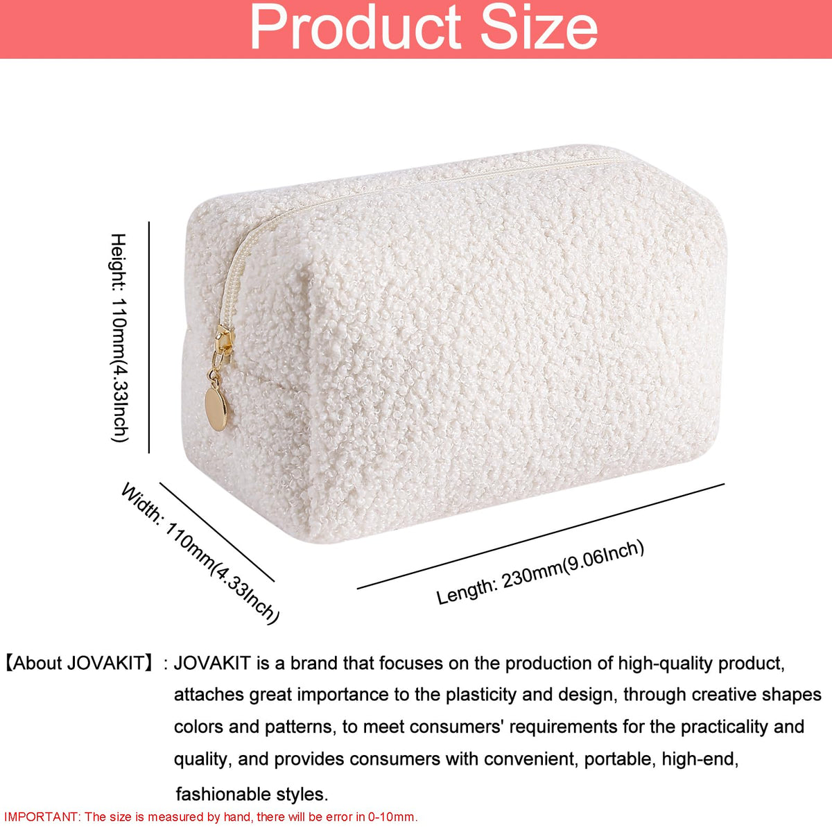 JOVAKIT Travel Makeup Bag Cosmetic Bag for Women, Fashion Christmas Gifts, Plush Zipper Make Up Pouch, Large Capacity Toiletry Organizer Makeup, Portable Storage Bag Trendy Stuff (White) - thewildfolk JOVAKIT Travel Makeup Bag Cosmetic Bag for Women, Fashion Christmas Gifts, Plush Zipper Make Up Pouch, Large Capacity Toiletry Organizer Makeup, Portable Storage Bag Trendy Stuff (White)