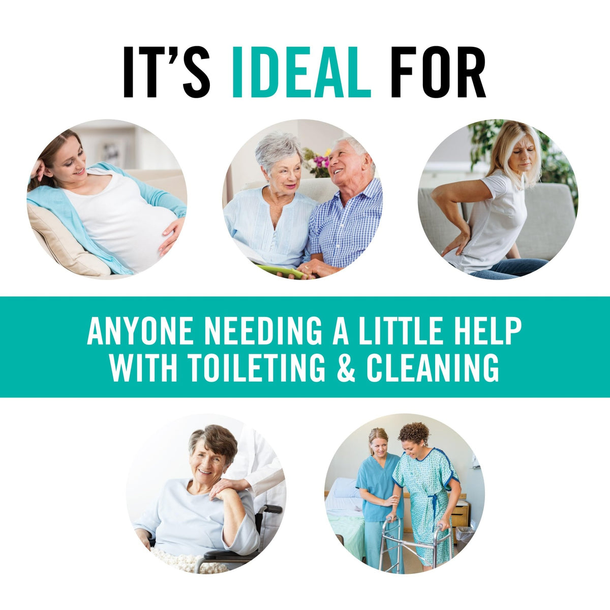 Juvo Toilet Aid - Personal Bottom Wiping Tool, Bathroom Mobility Aid for Disabled, Elderly, and Surgery Recovery - 18" long wand with hygienic cover - thewildfolk Juvo Toilet Aid - Personal Bottom Wiping Tool, Bathroom Mobility Aid for Disabled, Elderly, and Surgery Recovery - 18" long wand with hygienic cover