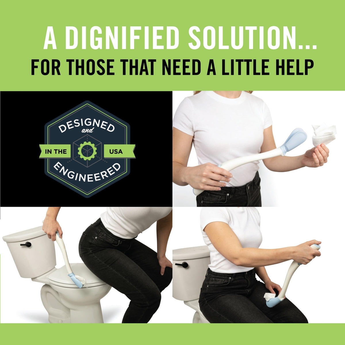 Juvo Toilet Aid - Personal Bottom Wiping Tool, Bathroom Mobility Aid for Disabled, Elderly, and Surgery Recovery - 18" long wand with hygienic cover - thewildfolk Juvo Toilet Aid - Personal Bottom Wiping Tool, Bathroom Mobility Aid for Disabled, Elderly, and Surgery Recovery - 18" long wand with hygienic cover