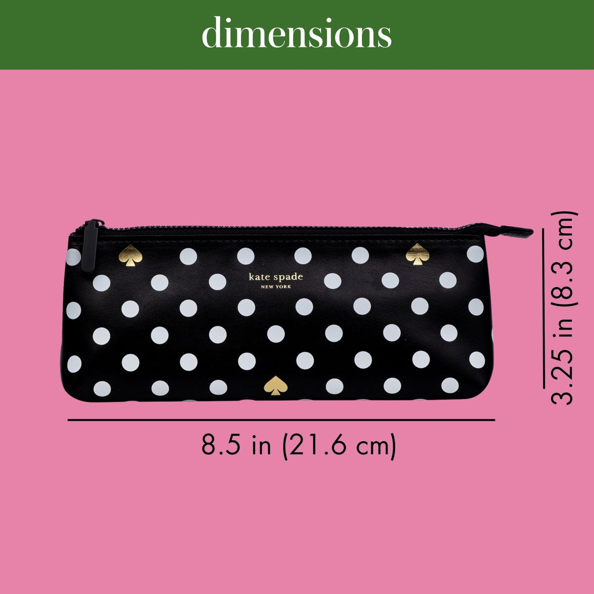kate spade new york Pen and Pencil Case with Office Supplies, Zip Pouch Includes 2 Pencils, Sharpener, Eraser, and Ruler, Polka Dots (black/white) - thewildfolk kate spade new york Pen and Pencil Case with Office Supplies, Zip Pouch Includes 2 Pencils, Sharpener, Eraser, and Ruler, Polka Dots (black/white)