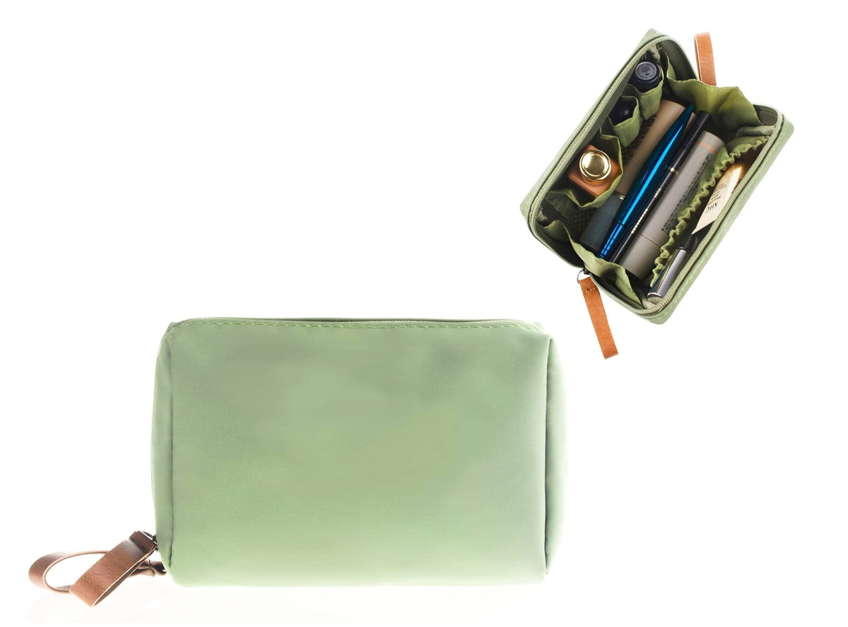 Kososuru Small Makeup Bag for Purse Portable Waterproof Cosmetic Bag Travel Makeup Pouch for Women (Green, Square) - thewildfolk Kososuru Small Makeup Bag for Purse Portable Waterproof Cosmetic Bag Travel Makeup Pouch for Women (Green, Square)