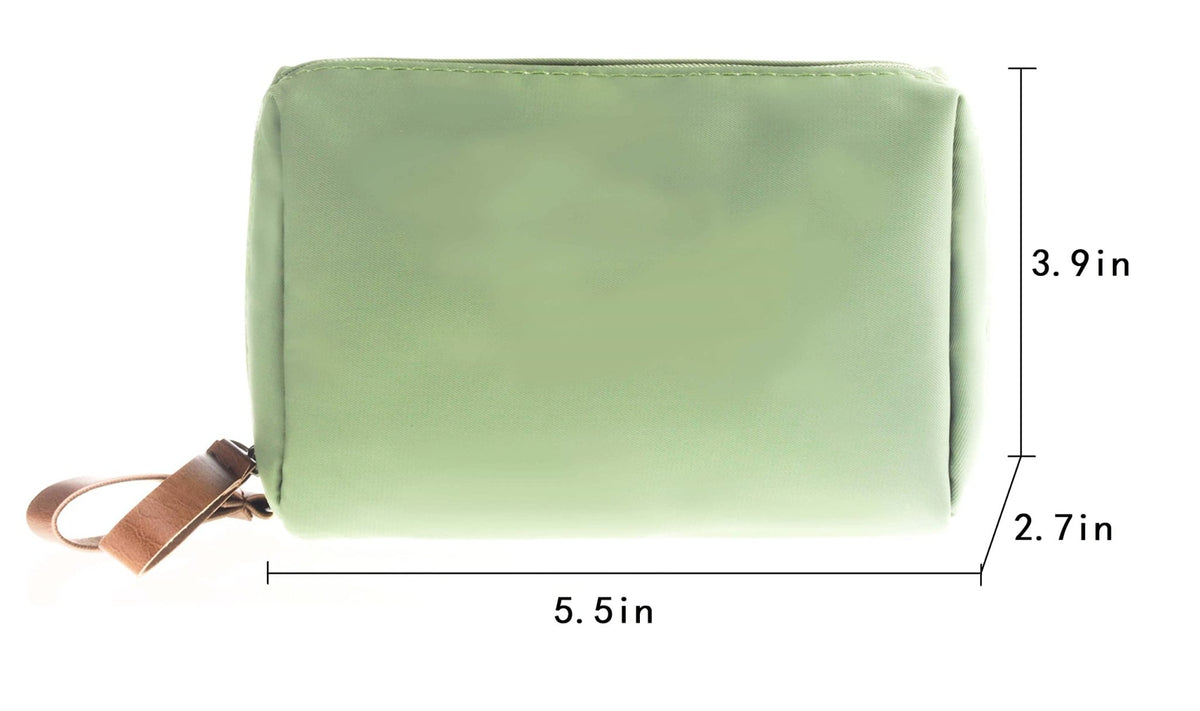 Kososuru Small Makeup Bag for Purse Portable Waterproof Cosmetic Bag Travel Makeup Pouch for Women (Green, Square) - thewildfolk Kososuru Small Makeup Bag for Purse Portable Waterproof Cosmetic Bag Travel Makeup Pouch for Women (Green, Square)