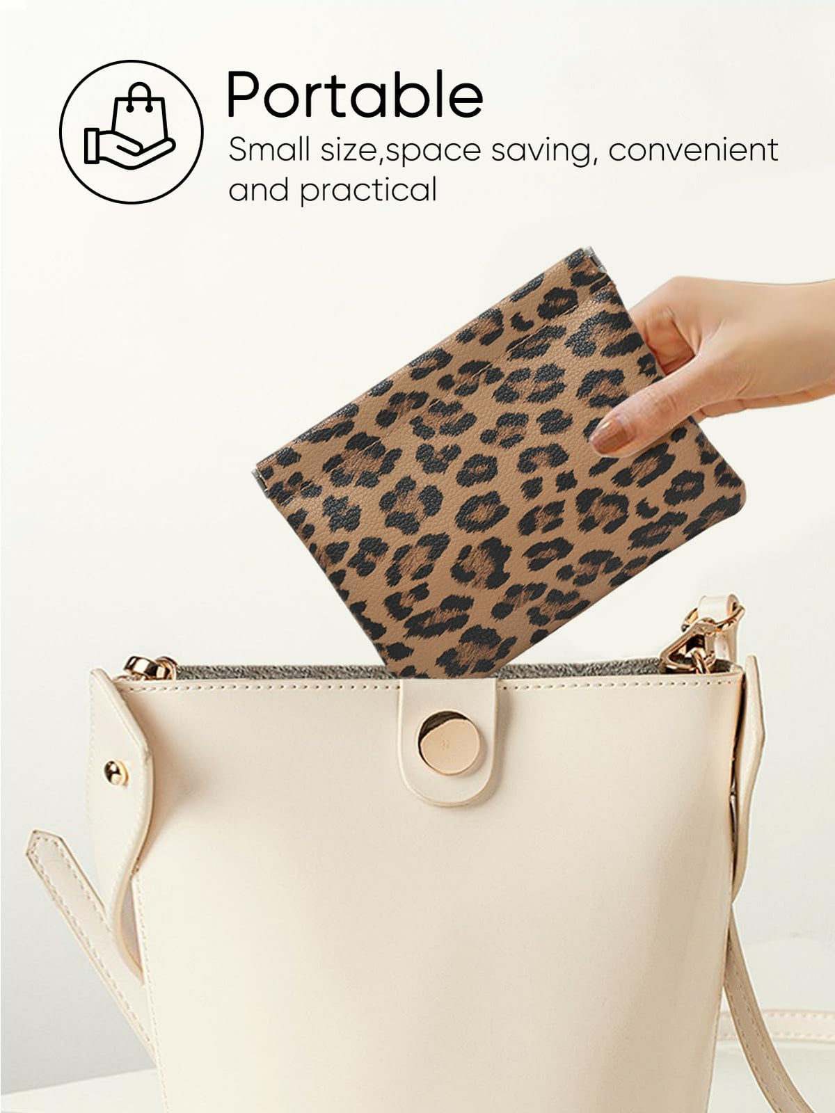 Ksriylm Leopard Leather Small Makeup Pouch for Women,Cosmetic Accessories Organizer,Waterproof and Portable Cosmetic Bag,Self-closing, No Zipper, Aesthetic Storage Pouch,Lipstick for Purse,Brown - thewildfolk Ksriylm Leopard Leather Small Makeup Pouch for Women,Cosmetic Accessories Organizer,Waterproof and Portable Cosmetic Bag,Self-closing, No Zipper, Aesthetic Storage Pouch,Lipstick for Purse,Brown