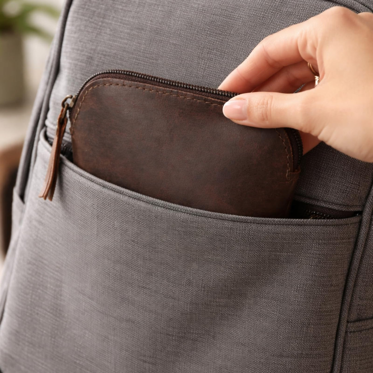 Leather Cosmetic Bag for Women & Men, Handmade Makeup Pouch, Small Travel Toiletry Case, Zippered Jewelry & Coin Organizer, Compact Purse Makeup Storage, Brown Leather (1, Brown, 4 x 4 x 3 Inch) - thewildfolk Leather Cosmetic Bag for Women & Men, Handmade Makeup Pouch, Small Travel Toiletry Case, Zippered Jewelry & Coin Organizer, Compact Purse Makeup Storage, Brown Leather (1, Brown, 4 x 4 x 3 Inch)
