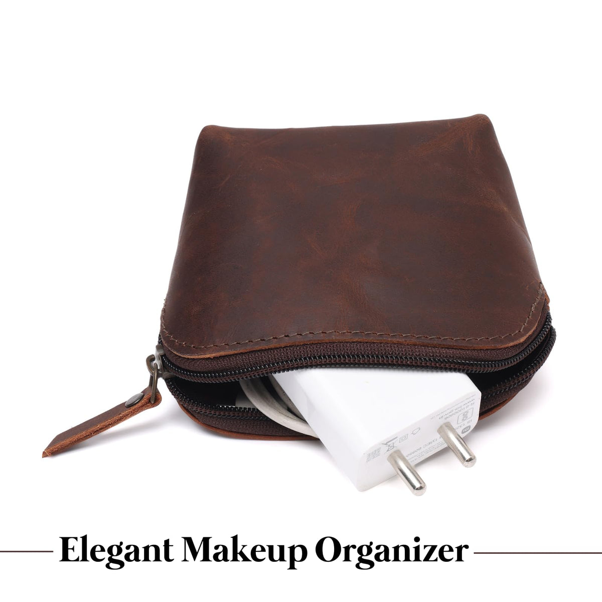 Leather Cosmetic Bag for Women & Men, Handmade Makeup Pouch, Small Travel Toiletry Case, Zippered Jewelry & Coin Organizer, Compact Purse Makeup Storage, Brown Leather (1, Brown, 4 x 4 x 3 Inch) - thewildfolk Leather Cosmetic Bag for Women & Men, Handmade Makeup Pouch, Small Travel Toiletry Case, Zippered Jewelry & Coin Organizer, Compact Purse Makeup Storage, Brown Leather (1, Brown, 4 x 4 x 3 Inch)