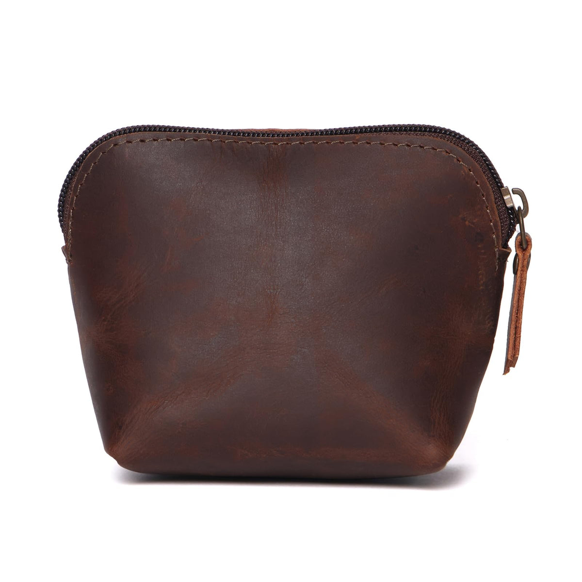 Leather Cosmetic Bag for Women & Men, Handmade Makeup Pouch, Small Travel Toiletry Case, Zippered Jewelry & Coin Organizer, Compact Purse Makeup Storage, Brown Leather (1, Brown, 4 x 4 x 3 Inch) - thewildfolk Leather Cosmetic Bag for Women & Men, Handmade Makeup Pouch, Small Travel Toiletry Case, Zippered Jewelry & Coin Organizer, Compact Purse Makeup Storage, Brown Leather (1, Brown, 4 x 4 x 3 Inch)