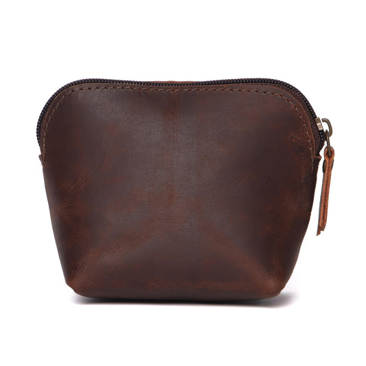 Leather Cosmetic Bag for Women & Men, Handmade Makeup Pouch, Small Travel Toiletry Case, Zippered Jewelry & Coin Organizer, Compact Purse Makeup Storage, Brown Leather (1, Brown, 4 x 4 x 3 Inch) - thewildfolk Leather Cosmetic Bag for Women & Men, Handmade Makeup Pouch, Small Travel Toiletry Case, Zippered Jewelry & Coin Organizer, Compact Purse Makeup Storage, Brown Leather (1, Brown, 4 x 4 x 3 Inch)
