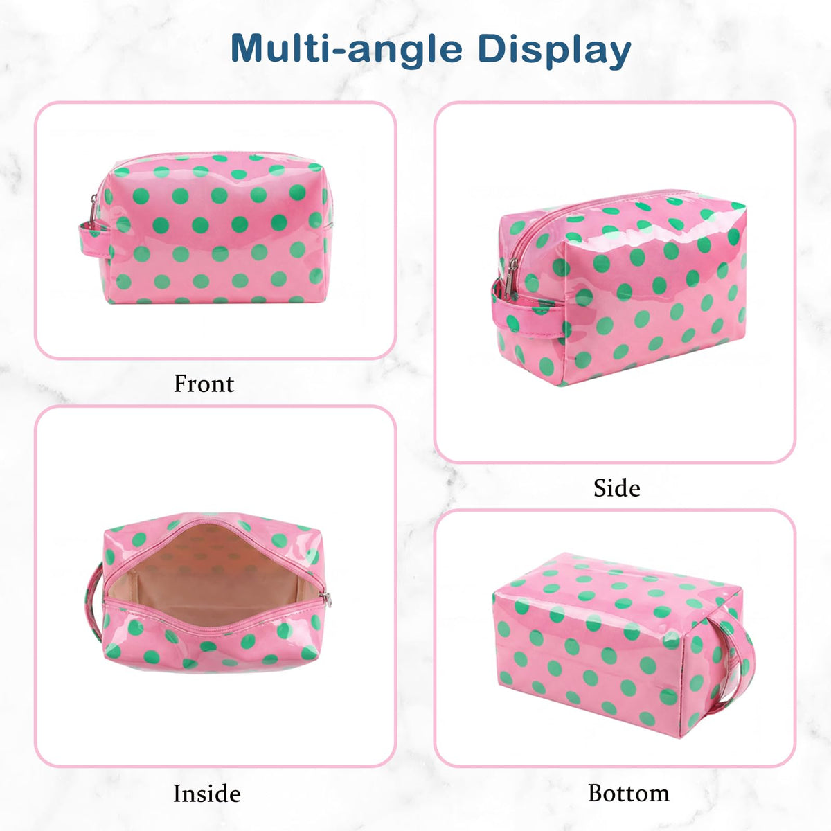 Lestikave PVC Striped Clear Coated Waterproof Makeup Bag(17Light Pink) - thewildfolk Lestikave PVC Striped Clear Coated Waterproof Makeup Bag(17Light Pink)