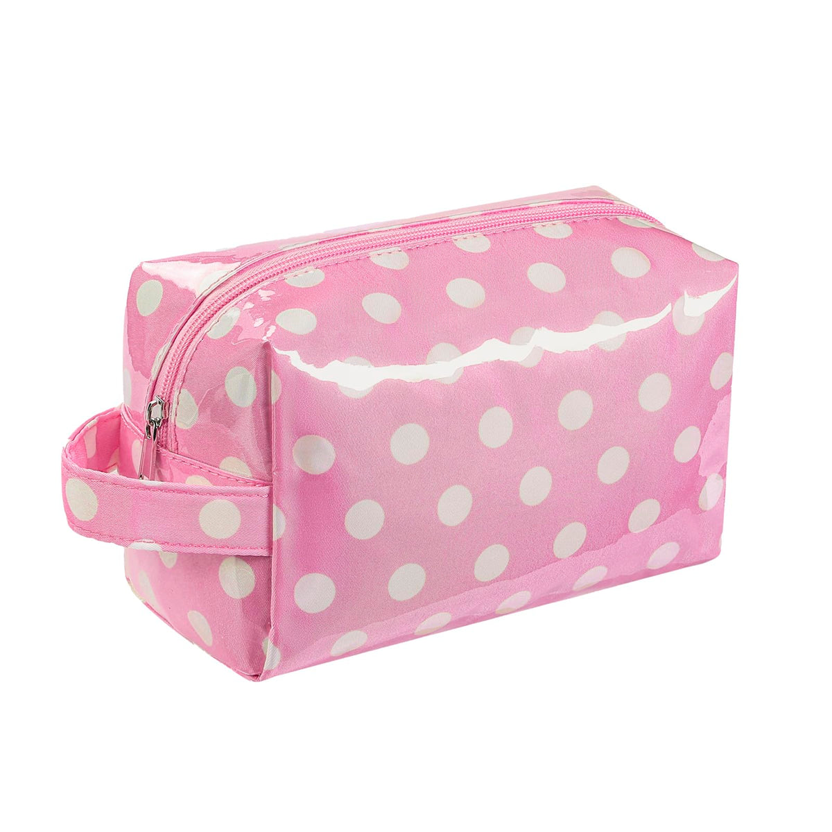 Lestikave PVC Striped Clear Coated Waterproof Makeup Bag(17Light Pink) - thewildfolk Lestikave PVC Striped Clear Coated Waterproof Makeup Bag(17Light Pink)