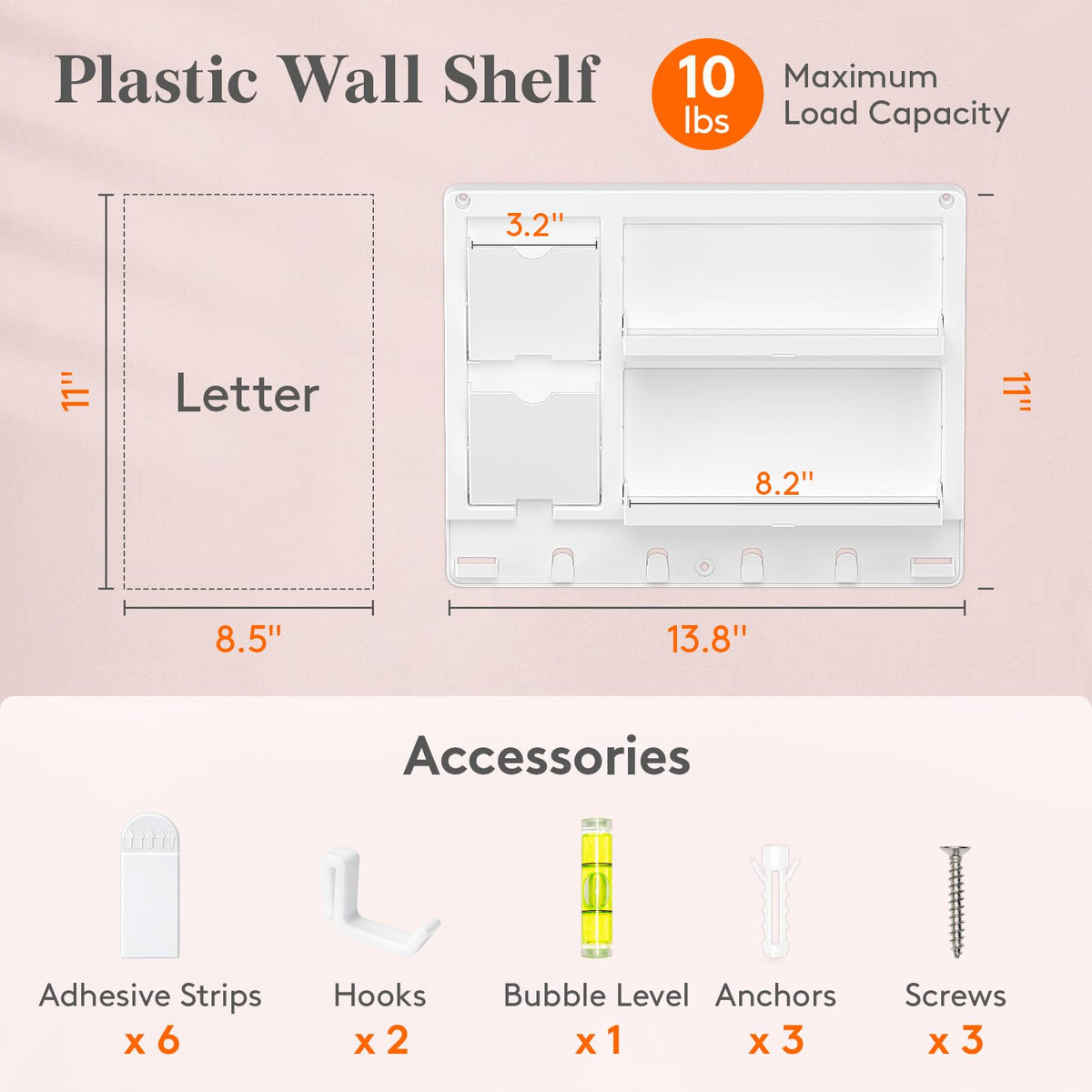 Lifewit Plastic Bedside Wall Shelf, Adhesive Floating Shelves Dorm Decor - thewildfolk Lifewit Plastic Bedside Wall Shelf, Adhesive Floating Shelves Dorm Decor