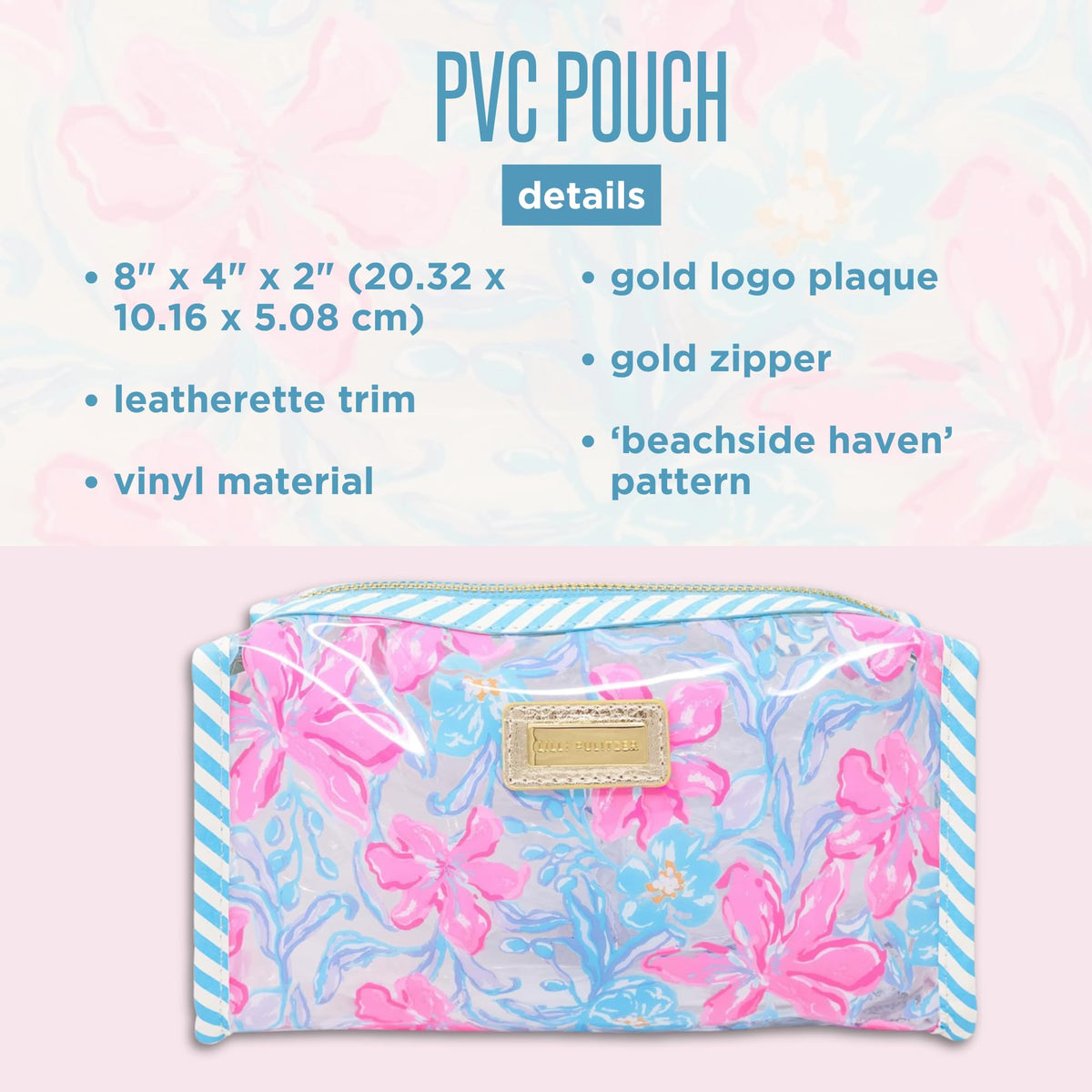 Lilly Pulitzer Vinyl Pouch, Beachside Haven - thewildfolk Lilly Pulitzer Vinyl Pouch, Beachside Haven