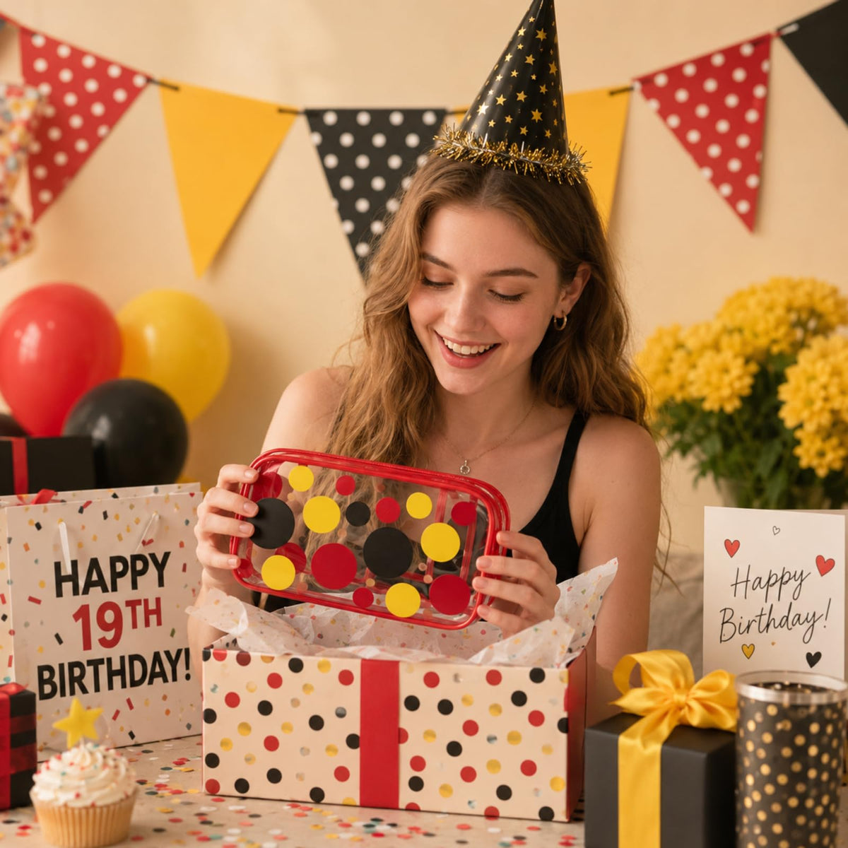 Locmeo 12 Pcs Cartoon Mouse Makeup Bag Bulk Red Yellow White Black Polka Dots Cosmetic Bag PVC Clear Toiletry Zipper Pouch for Women Female Graduation Birthday Party Gifts Decorations Supplies - thewildfolk Locmeo 12 Pcs Cartoon Mouse Makeup Bag Bulk Red Yellow White Black Polka Dots Cosmetic Bag PVC Clear Toiletry Zipper Pouch for Women Female Graduation Birthday Party Gifts Decorations Supplies